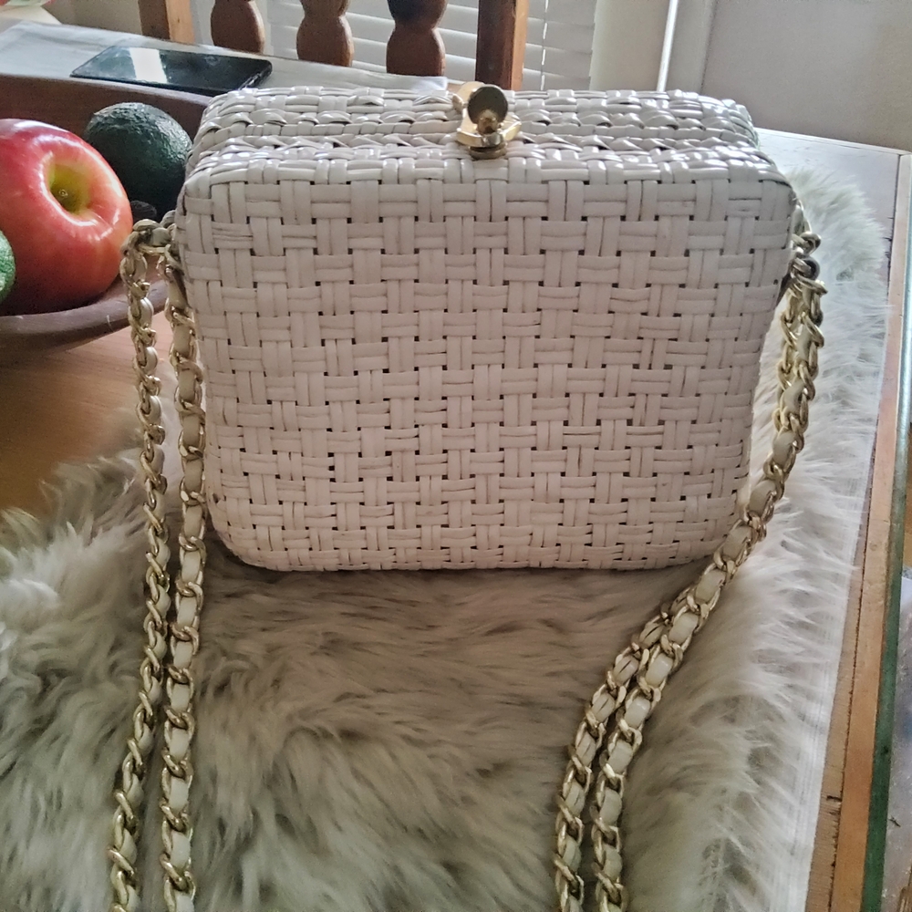 Authentic Vintage 1960's Rodo White Basket Weave Made in Italy EUC - Picture 2 of 16
